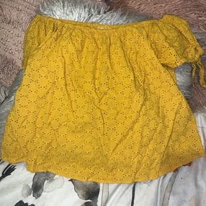 Yellow off the shoulder top